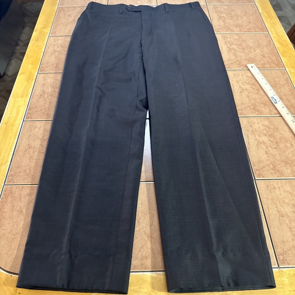 Canali 1934 Mens Brown Flat Front Wool Mohair Textured Dress Pants 36 x 30 Italy